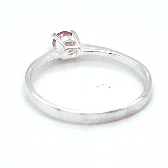 Morganite .22ct Platinum Finish Solid Silver Ring - Picture 5 of 7